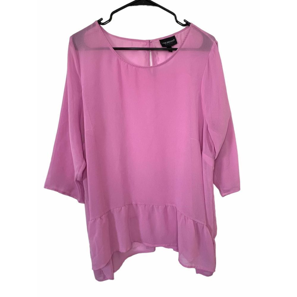 Lane Bryant Sheer Pink Blouse